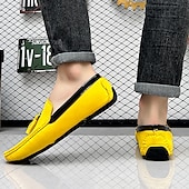 cheap Men&#039;s Slip-ons &amp; Loafers-Men&#039;s Orange and Blue Suede Driving Loafers with Tassel Detail and Non-Slip Rubber Sole - Stylish and Comfortable for Casual and Driving Wear