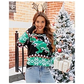 billiga Fula jultröjor-Anime Biskop Ful jultröja Pullover Jumper Snögubbe Rolig för Dam Vuxna 3D-utskrift för Jul Karnival Nyår Fest Ledigt / vardag