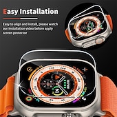 cheap Smartwatch Screen Protectors-Screen Protector Film for iWatch Ultra/Ultra 2 Series 9 8 7 6 SE 5 4 3 2 1 for Apple Watch 49mm 44mm 40mm  Soft / Tempered glass Protective Accessories（3/1pcs film）