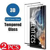 お買い得  サムスン用保護フィルム-2 PCS スクリーンプロテクター 用途 サムスンのギャラクシー S24 Ultra Plus S23 S22 S21 S20 Ultra Plus FE S10 Note 20 Ultra 10 Plus Note10 Lite 強化ガラス 硬度9H 気泡防止 指紋防止 ハイディフィニション(HD) 3Dタッチ対応