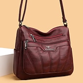 halpa Olan yli kannettavat laukut-naisten musta ruskea crossbody laukku, jossa on useita vetoketjullisia taskuja - tyylikäs ja käytännöllinen jokapäiväinen olkalaukku töihin ja arkikäyttöön