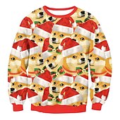 abordables Sudaderas y sudaderas con capucha divertidas-Papá Noel Sudadera Pullover Sudadera navideña divertida Impresión 3D Estampado 3D Bolsillo delantero Gráfico Para Pareja Hombre Mujer Adulto Navidad Carnaval Mascarada Impresión 3D Fiesta