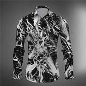 abordables Forme Géométrique-Homme 3D Print Formes Géométriques Chemise Chemise boutonnée manche longue Abstrait Usage quotidien Sortie Fin de semaine Automne hiver Col rabattu Imprimer Bouton bas Jaune Rouge Bleu Violet Vert