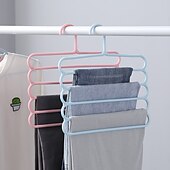 voordelige Kledingrek opslag-10 stuks gekleurde antislip meerlaagse broekrek multifunctionele garderobe 5-laags hangende broekrek sjaalrek sjaal stropdas hanger
