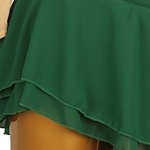 preiswerte Eiskunstlaufkleider-Eiskunstlaufkleid Damen Mädchen Eislaufen Kleider Wasserblau Gelb Rosa Patchwork Rückenfrei Gitter Hochelastisch Ausbildung Wettbewerb Eiskunstlaufkleidung Klassisch Langarm Eislaufen Eiskundstlauf
