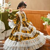 economico Vestiti-Gotico Rococò Ispirato al vintage Vestito Costume da festa Mascherata Principessa Shakespeare Tinta unica Abito da ballo Costume Ragazze Reale Halloween Carnevale Giornata universale dell'infanzia