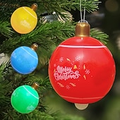 economico luci di Natale all&#039;aperto-Palla Inflabile di Natale da 24 Pollici con Luce Grandi Ornamenti Natalizi Decorazione Esterna Palla PVC Gonfiabile per Decorazioni Natalizie all&#039;aperto Palloncini Colorati per Albero di Natale