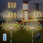 olcso Pathway Lights &amp; Lanterns-5db 5 W LED napelemes világítás Pathway Lights &amp; Lanterns Napelemes Karácsonyi esküvői dekoráció 8 világítási mód Meleg fehér Hideg fehér Zöld 5 V 600 LED gyöngyök