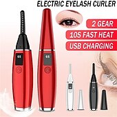 رخيصةأون الحلاقة و إزالة الشعر-أداة تجعيد الرموش الساخنة، شاشة LCD قابلة لإعادة الشحن عبر USB لتجعيد الرموش، مستشعر درجة الحرارة الطبيعي، تسخين سريع، آمن يدوم طويلاً، خالي من المتاعب