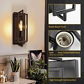 halpa LED-seinävalaisimet-teollinen musta seinävalaisin seinävalaisin maalaismainen vintage seinävalaisin e26-jalustalla, maalaistalon metalli maalaistyylinen seinävalaisin, moderni sisäseinävalaistus kiinteästi 110-240v