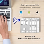 זול מקלדות-סגסוגת אלומיניום Bluetooth מקלדת נומרית אלחוטית עם רכזת usb פונקציית קלט דיגיטלית עבור windowsmac osandroid מחשב נייד