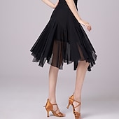 preiswerte Lateinische Röcke-Latein-Tanz Lateinischer Salsa-Tanz Röcke Pure Farbe Damen Leistung Freizeitskleidung Normal Tüll