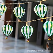 olcso Elemmel működő-10 led/20 led karácsonyi dekoráció vas art led hőlégballon zsinór lámpák, beltéri elemtartó doboz lámpák, karácsonyi dekoráció kis színes fények, karácsonyfa medál, elemes