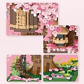 cheap Building Toys-2028PCS Pink Sakura Tree House Building Blocks - Cherry Blossom DIYToys for Kids - Perfect Gift ldea! (Not Sets)