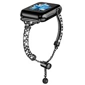 olcso Apple óraszíjak-Ékszer karkötő Kompatibilis valamivel Apple Watch óraszíj 38mm 40mm 41mm 42mm 44mm 45mm 49mm Női Csillogás Bling Diamond ötvözet Csere óraszíj mert iwatch Ultra 2 Series 9 8 7 SE 6 5 4 3 2 1