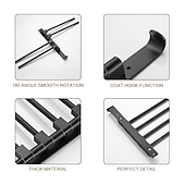 cheap Towel Bars-Towel Bar Robe Hook Bathroom Shelf Foldable Multilayer New Design Contemporary Modern Aluminum Metal 1PC - Bathroom 4-towel bar Wall Mounted