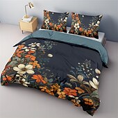 cheap Duvet Cover Sets-Floral Pattern Duvet Cover Set Comforter Set,Printed Comforter Cover Cotton Bedding Sets With Envelope Pillowcase,  Room Decor King Queen Duvet Cover