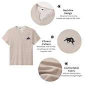 voordelige Vintage T-shirts-Voor heren Wafel T-shirt V-hals Kleding 3D-afdrukken Buiten Dagelijks Sport Korte mouw Modieus Ontwerper Basic