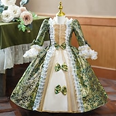 رخيصةأون فساتين-قوطي روكوكو خمر مستوحاة فساتين أزياء الحفلة حفلة تنكرية أميرة شكسبير لون الصلبة منفوش ملابس تنكرية للفتيات رويال عيد الرعب مهرجان عيد الأطفال مناسب للحفلات زفاف ضيف حفل زفاف الطفل فستان كل الفصول