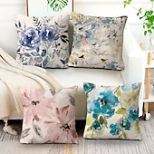 cheap Floral &amp; Plants Style-Spring Double Side Cushion Cover 1PC Soft Decorative Square Throw Pillow Cover Cushion Case Pillowcase for Sofa Bedroom Superior Quality Machine Washable