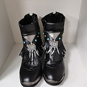 levne Cowboy &amp; Western Boots-dámské boho třásňové kotníkové boty s kouzlem lapače snů, ideální na festivalové nošení i běžné outfity