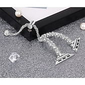 olcso Apple óraszíjak-Ékszer karkötő Kompatibilis valamivel Apple Watch óraszíj 38mm 40mm 41mm 42mm 44mm 45mm 49mm Női Csillogás Bling Diamond ötvözet Csere óraszíj mert iwatch Ultra 2 Series 9 8 7 SE 6 5 4 3 2 1