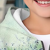 billiga Pojkens 3D Sporter &amp; Spel-Pojkar 3D Fotboll brand Huvtröja Kappa Ytterkläder Långärmad 3D-tryck Höst Vinter Mode Streetwear Häftig Polyester Barn 3-12 år Utomhus Ledigt Dagligen Normal