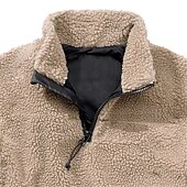 preiswerte Fleece-Sweatshirts-Herren Sweatshirt Pullover Polarvlies Sweatshirt mit Viertelreißverschluss Braun Khaki Troyer Halber Reißverschluss Farbblock Patchwork Sport &amp; Natur Täglich Festtage Strassenmode Basic Brautkleider