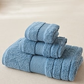 baratos Toalhas-toalhas 1 pacote de toalha de banho média, algodão fiado em anel, toalhas de secagem rápida, leves e altamente absorventes, toalhas premium para hotel, spa e banheiro