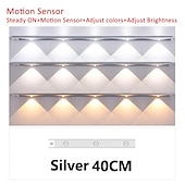 olcso szekrény világítás-1db intelligens led emberi test indukciós lámpa otthoni ultravékony macskaszem hegyi lámpa fekete csík újratölthető három színben állítható gardrób szekrény szoba világítás