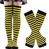 abordables Accesorios-Calcetines hasta rodilla Calcetines de Navidad Mujer Navidad Carnaval Mardi Gras Nochebuena Retro Antiguo Guantes Calcetines