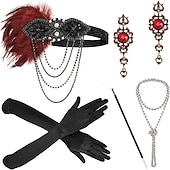 economico Accessori e altro-Anni 1920 Il grande Gatsby Abiti Il grande Gatsby Invitato al matrimonio Halloween Halloween Ricevimento di nozze Addio al Nubilato Adulti Guanti Orecchini Collana Tutte le stagioni