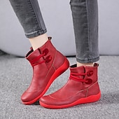 ieftine Botine-Pentru femei Cizme Cadouri de Valentin Mărime Plus Size Pantofi de confort Zilnic Culoare solidă Ghete Botine Iarnă Toc Drept Vârf rotund Elegant Pluș Casual Imitație Piele Dantelat Negru Rosu Gri