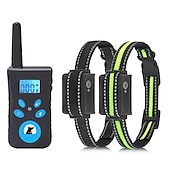 お買い得  犬用トレーニング用品-2 in 1 自動吠え防止 &amp; リモートトレーニング首輪電気 3 モードビープ振動衝撃防水充電式ペットの行動服従トレーニング