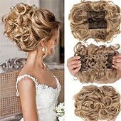economico Chignon-Chignon Chignon A cordoncino Capelli sintetici Pezzo di capelli Estensione capelli Liscio Feste Giornaliero Serata e festa A1 A2 A3