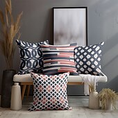 billige geometrisk stil-1 sett med 9 stk moderne putetrekk geometri serie dekorativ faux lin kaste putetrekk hjem sofa dekorativ utendørs pute til sofa sofa seng stol