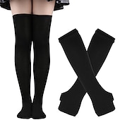 abordables Accesorios-Calcetines hasta rodilla Calcetines de Navidad Mujer Navidad Carnaval Mardi Gras Nochebuena Retro Antiguo Guantes Calcetines