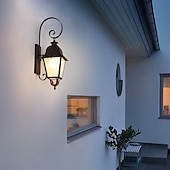 abordables appliques murales extérieures-Applique murale LED luminaire e27 applique murale antique ip65 étanche antirouille en aluminium verre lanterne applique lanterne cour jardin balcon villa lumières décoratives 110-240v