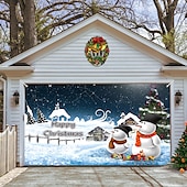 お買い得  屋外装飾-クリスマスガレージドアバナー、屋内屋外クリスマス休暇、幸せな背景、装飾カバー、クリスマス新年あけましておめでとうございますバナー、大型ドアカバー、クリスマス装飾