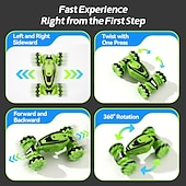 お買い得  rc車-自動デモンストレーション ジェスチャーセンシング リモコン ツイストカー クライミングオフロード ドリフト 特殊効果 ダンスカーおもちゃ