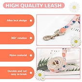 cheap Dog Collars, Harnesses &amp; Leashes-Dog Harness and Leash Set with Bow Knot No Pull Pet Daisy Floral Harness with D-Ring Soft Mesh Dog Harness Vest Set Escape Proof Princess Puppy Harness for Small Girl Dogs Cats