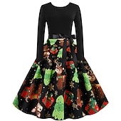 preiswerte Für Frauen-Weihnachtsmann Weihnachtskleid Ausgefallenes Weihnachtskleid Damen Weihnachten 1950er Erwachsene Weihnachten Neujahr Heiligabend Weihnachten Party Silvester Kleid