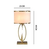cheap Bedside Lamp-Table Lamp Light Luxury Bedroom Bedside Lamp Large Table Lamps with Drum-Shaped Fabric Lampshades Study Room Office Night Light