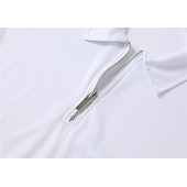 お買い得  メンズクラシックポロ-男性用 ポロシャツ クォータージップポロ カジュアル 祝日 ラペル クォータージップ 半袖 ファッション ベーシック 平織り クォータージップ 夏 レギュラー ブラック ホワイト ロイヤルブルー インクブルー ペールブルー グレー ポロシャツ