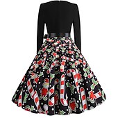 abordables Robe de fête de Noël-père Noël Robe de Noël Robe De Noël Fantaisie Femme Noël Nouvel an la veille de Noël 1950s Noël Adulte Soirée Noël Réveillon du nouvel an Robe