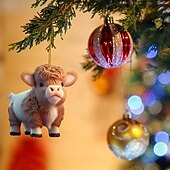 olcso Díszek-10db/set Karácsonyi Fenyőfa Díszek Tehén Függő Dekorációk Cuki Tehén Karácsonyi Dísz 2025 Új 2D Akryl Kézműves Függő Dísz Új Évi Ünnepi Party Kellékek Szoba Függő Dekor
