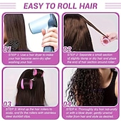 economico bigodini-Rulli bigodini jumbo da 24 pezzi con clip rullo per capelli con presa autoportante per capelli lunghi, medi, corti, spessi, sottili, frangia, volume, medicazione, rullo per capelli fai da te