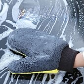 preiswerte Auto-Reinigungswerkzeug-2 Stück Autopflege Reinigungsbürsten Polierhandschuh Bürste Wolle Autowaschhandschuh Autowaschschwamm Wachshandschuhe Autozubehör