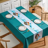 cheap Tablecloth-Waterproof Tablecloth PVC Oilproof Rectangle Table Cloth Table Cover for Party, Family Dining, Restrant