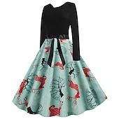 preiswerte Für Frauen-Weihnachtsmann Weihnachtskleid Ausgefallenes Weihnachtskleid Damen Weihnachten 1950er Erwachsene Weihnachten Neujahr Heiligabend Weihnachten Party Silvester Kleid